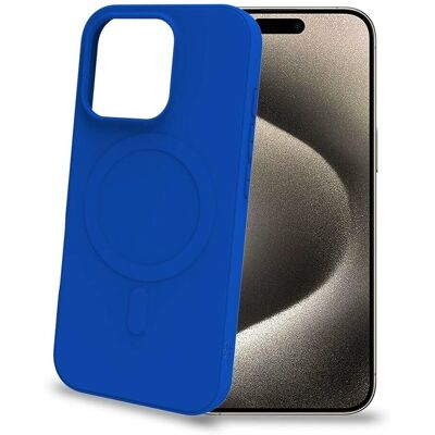 Celly iPhone 16 Pro Sininen Magneettinen Pehmeä Kumipussi - Älypuhelimen Kuori Celly iPhone 16 Pro Sininen Magneettinen Pehmeä Kumipussi - Älypuhelimen Kuori