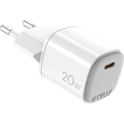 Celly UPTC1USBC20WWH - Chargeur - USB Intérieur Blanc - Publicité Celly UPTC1USBC20WWH - Chargeur - USB Intérieur Blanc - Publicité