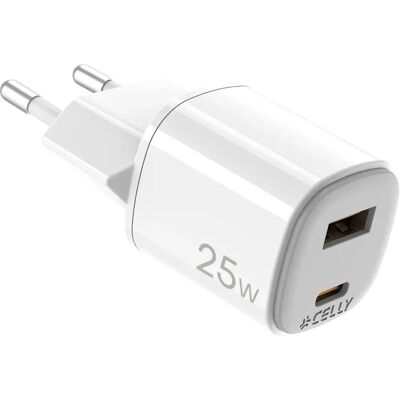 Celly USB Strømforsyning Hvid 28W - Oplader Celly USB Strømforsyning Hvid 28W - Oplader