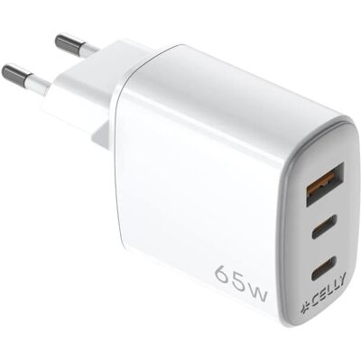 Celly UPTC1USB2USBC65 Virtalähde - 3 USB-porttia, 65W, Valkoinen Celly UPTC1USB2USBC65 Virtalähde - 3 USB-porttia, 65W, Valkoinen