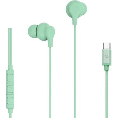 Casque Celly UP1600TYPECGN - intra-auriculaire filaire USB-C vert Casque Celly UP1600TYPECGN - intra-auriculaire filaire USB-C vert