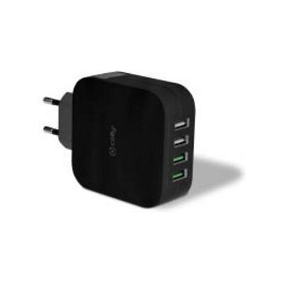 Celly TC4USBTURBOBK Cargador de coche universal - Negro - 4 puertos USB - Interior Celly TC4USBTURBOBK Cargador de coche universal - Negro - 4 puertos USB - Interior