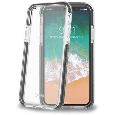 Celly HEXAGON900BK - Coque pour iPhone X/XS, Noir & Transparent Celly HEXAGON900BK - Coque pour iPhone X/XS, Noir & Transparent