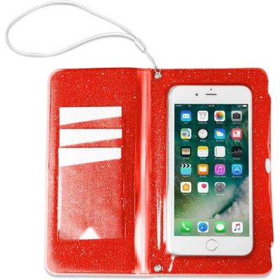 Housse de téléphone étanche rouge Celly - Protection portefeuille 6,2'' Housse de téléphone étanche rouge Celly - Protection portefeuille 6,2''