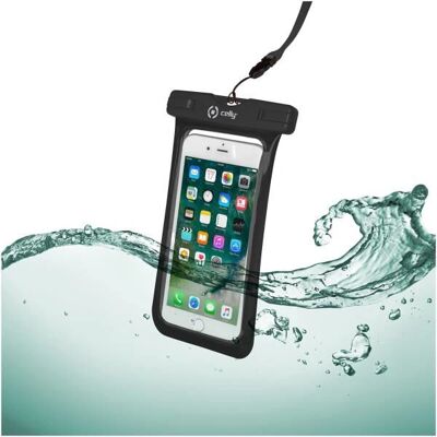Celly SplashBag Waterdichte Telefoonhoesje 6.2" - Zwart Celly SplashBag Waterdichte Telefoonhoesje 6.2" - Zwart
