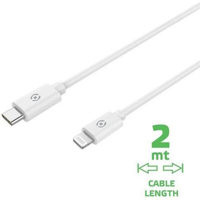 Celly Modell USBLIGHTC2MWH Vit - Lightning Kabel 2m Celly Modell USBLIGHTC2MWH Vit - Lightning Kabel 2m