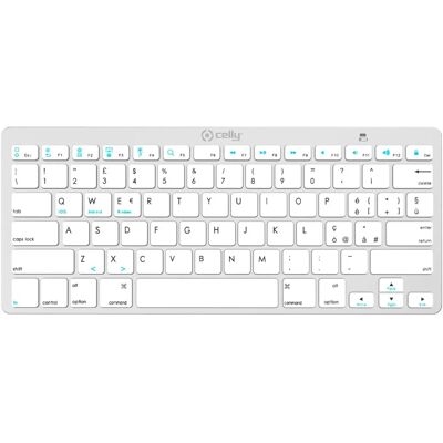 Celly SWKEYBOARDBT Drahtloses Tastatur - QWERTY Weiß Celly SWKEYBOARDBT Drahtloses Tastatur - QWERTY Weiß