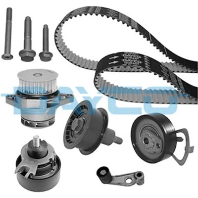 Kit de bomba d'água e correia de distribuição Dayco - VW Golf, Polo, Ibiza, Seat Leon Kit de bomba d'água e correia de distribuição Dayco - VW Golf, Polo, Ibiza, Seat Leon