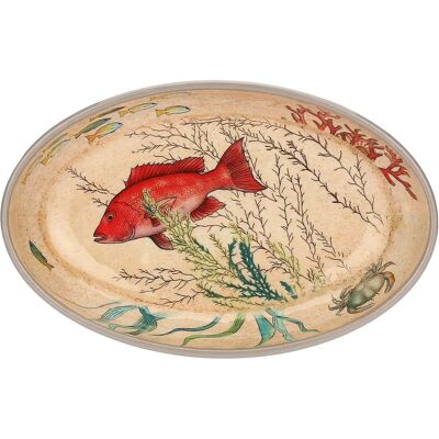 Assiettes ovales en mélamine Sea Life de Rose & Tulipani - Pack de 2 Assiettes ovales en mélamine Sea Life de Rose & Tulipani - Pack de 2