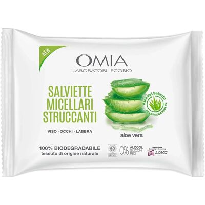 Salviette Aloe Vera Omia - Salviette struccanti - Salviette viso e occhi Salviette Aloe Vera Omia - Salviette struccanti - Salviette viso e occhi