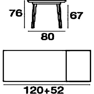 Emu Plus4 Ausziehtisch - Grau - 120+52x80 - Gartentisch Emu Plus4 Ausziehtisch - Grau - 120+52x80 - Gartentisch