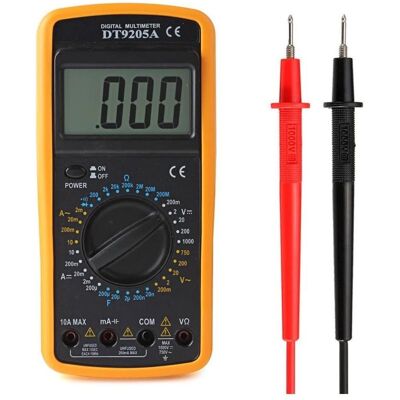 Trade Shop DT9205A Multimeter - Professionelles Digitalmultimeter mit Kabeln Trade Shop DT9205A Multimeter - Professionelles Digitalmultimeter mit Kabeln