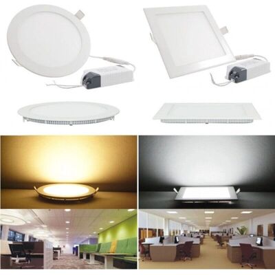 Luz de Panel LED - Circular/Cuadrada, 3-25W, 80-300mm Luz de Panel LED - Circular/Cuadrada, 3-25W, 80-300mm