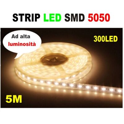 Trade Shop Traesio - SMD5050 5m - Bianco caldo - striscia LED Trade Shop Traesio - SMD5050 5m - Bianco caldo - striscia LED