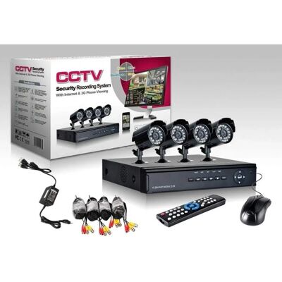 Kit de Vigilancia Trade Shop - DVR 4 Canales Infrarrojo Noche Kit de Vigilancia Trade Shop - DVR 4 Canales Infrarrojo Noche
