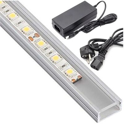 Trade Shop Profilo in Alluminio Impermeabile 1m - 72 LED 18W + Alimentatore 5A Trade Shop Profilo in Alluminio Impermeabile 1m - 72 LED 18W + Alimentatore 5A