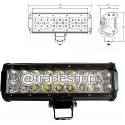 Trade Shop Traesio - Barra de luz LED 72-240W - Impermeable, Soporte ajustable Trade Shop Traesio - Barra de luz LED 72-240W - Impermeable, Soporte ajustable