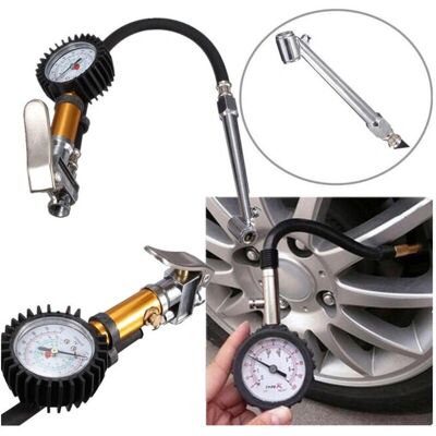Trade Shop Traesio - Druckluftzubehör - Manometer mit Ventil - 220 PSI Trade Shop Traesio - Druckluftzubehör - Manometer mit Ventil - 220 PSI