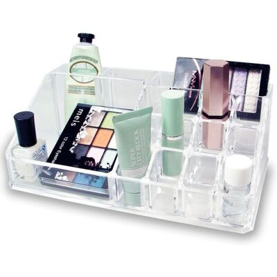 Trade Shop Traesio - Organizer Cosmetici 16 Scomparti - Acrilico Trasparente Trade Shop Traesio - Organizer Cosmetici 16 Scomparti - Acrilico Trasparente