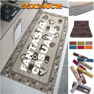 Trade Shop Alfombra Antideslizante Fondo Goma 55x240cm - Tapete Trade Shop Alfombra Antideslizante Fondo Goma 55x240cm - Tapete