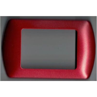 Trade Shop Traesio - Placche In Abs Compatibles Para Master Modo - Rojo Metálico - 3 Hoyos - Placa Trade Shop Traesio - Placche In Abs Compatibles Para Master Modo - Rojo Metálico - 3 Hoyos - Placa