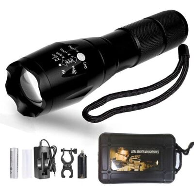 Trade Shop - Taktische LED-Taschenlampe 1200 Lmn Wasserdicht - Taschenlampe, Hochleistung, Mehrfachmodus Trade Shop - Taktische LED-Taschenlampe 1200 Lmn Wasserdicht - Taschenlampe, Hochleistung, Mehrfachmodus