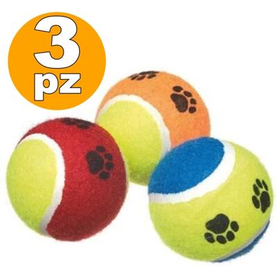 Trade Shop - Set 3 Tennisbälle für Haustiere mit Wurfgerät Trade Shop - Set 3 Tennisbälle für Haustiere mit Wurfgerät