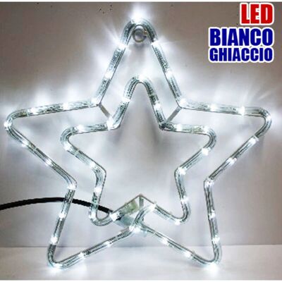 Trade Shop Doppia Stella Natalizia Luminosa 50 LED - Decoración Navideña Trade Shop Doppia Stella Natalizia Luminosa 50 LED - Decoración Navideña