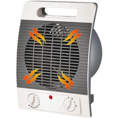 Trade Shop Tragbarer Heizlüfter - 2 Leistungsstufen 1000/2000W - Heizlüfter Trade Shop Tragbarer Heizlüfter - 2 Leistungsstufen 1000/2000W - Heizlüfter