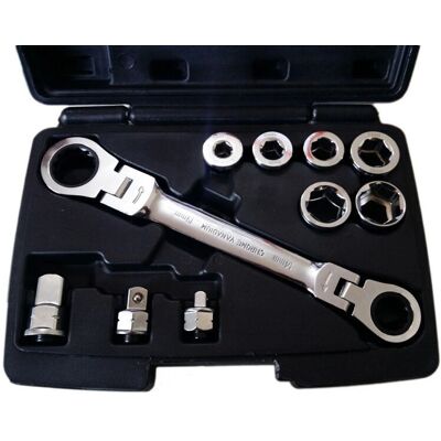 Set di Chiavi a Cricchetto Trade Shop - 14x19mm, 15 in 1 Set di Chiavi a Cricchetto Trade Shop - 14x19mm, 15 in 1