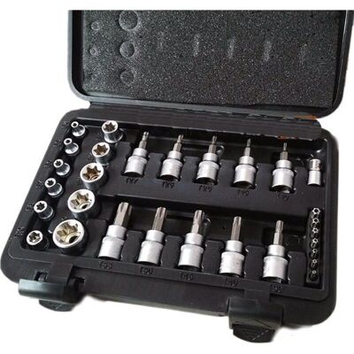 Trade Shop - Juego de 29 Piezas de Insertos Torx Hex - Llaves y Bits Trade Shop - Juego de 29 Piezas de Insertos Torx Hex - Llaves y Bits