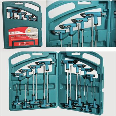 Trade Shop Juego 16 llaves hexagonales y Torx - Kit profesional Trade Shop Juego 16 llaves hexagonales y Torx - Kit profesional