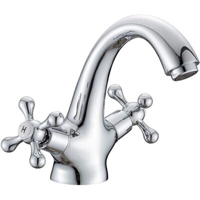 Grifo de Cocina de Doble Mando Estilo Cruz - Cromo - Grifo Grifo de Cocina de Doble Mando Estilo Cruz - Cromo - Grifo