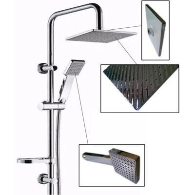 Trade Shop Saturn 9005 - Columna de ducha ajustable con cabezales fijos y removibles Trade Shop Saturn 9005 - Columna de ducha ajustable con cabezales fijos y removibles