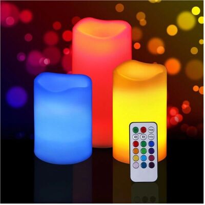 TRADE SHOP TRAESIO - 3 LED Candles - RGB - Set de velas LED TRADE SHOP TRAESIO - 3 LED Candles - RGB - Set de velas LED