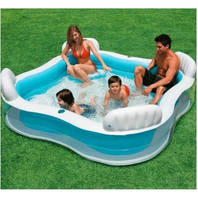 Trade Shop Piscina Familiar Inflable - 4 Asientos, 229x229x66cm Trade Shop Piscina Familiar Inflable - 4 Asientos, 229x229x66cm