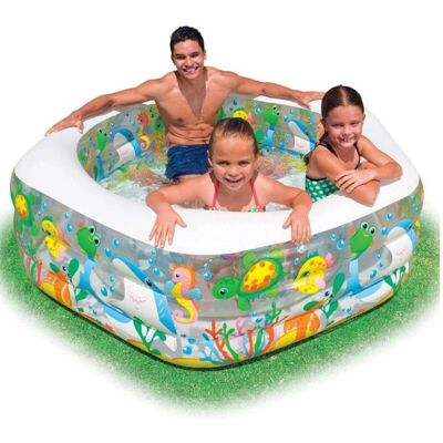 Trade Shop Traesio - Piscina hinchable infantil peces oceánicos 3 anillos 191x178x61 cm Trade Shop Traesio - Piscina hinchable infantil peces oceánicos 3 anillos 191x178x61 cm