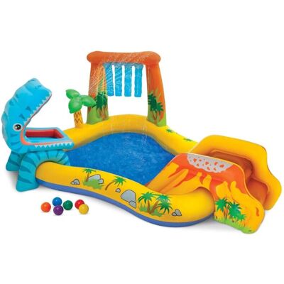 Trade Shop Piscina de Parque Infantil Hinchable con Dinosaurio y Tobogán - Niños 3+ Trade Shop Piscina de Parque Infantil Hinchable con Dinosaurio y Tobogán - Niños 3+