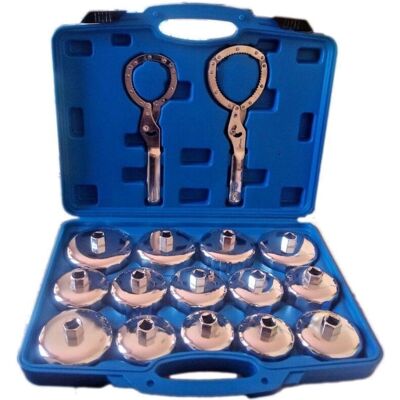 Set de Llaves para Filtros de Aceite Trade Shop - 16 piezas universales Set de Llaves para Filtros de Aceite Trade Shop - 16 piezas universales