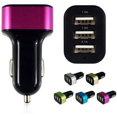 Trade Shop Traesio Cargador de Auto - 3 USB 4.1A Smartphone Trade Shop Traesio Cargador de Auto - 3 USB 4.1A Smartphone
