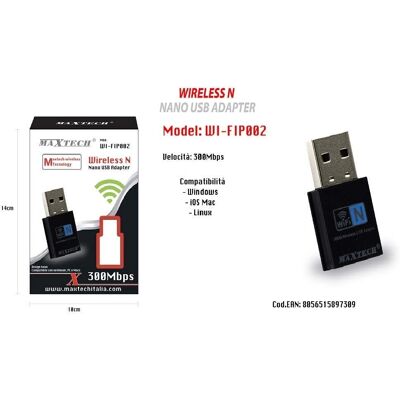 Maxtech Wi-fip002 Adaptador USB Wi-Fi - Wireless USB 300 Mbps Nano PC Maxtech Wi-fip002 Adaptador USB Wi-Fi - Wireless USB 300 Mbps Nano PC
