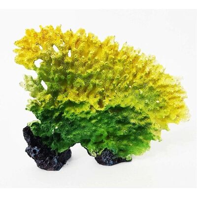 TRADE SHOP TRAESIO Corallo in Resina Verde Giallo 19x5x15cm Decorazione Acquario TRADE SHOP TRAESIO Corallo in Resina Verde Giallo 19x5x15cm Decorazione Acquario