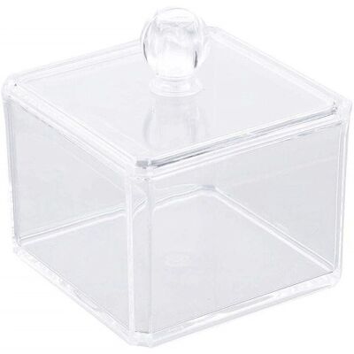 Trade Shop Trade Shop - Organizer Cosmetici - Contenitore Quadrato con Porta Dischetti - Espositore in Acrilico Trade Shop Trade Shop - Organizer Cosmetici - Contenitore Quadrato con Porta Dischetti - Espositore in Acrilico