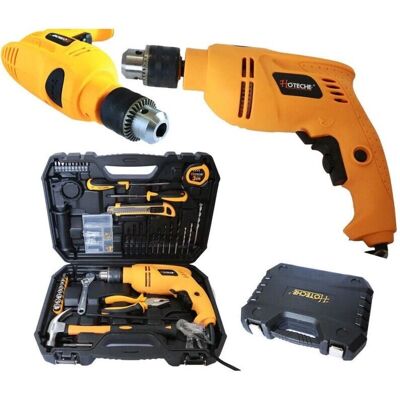 Trade Shop Traesio - Taladro de impacto 600W con maletín y 101 accesorios - Herramienta eléctrica Trade Shop Traesio - Taladro de impacto 600W con maletín y 101 accesorios - Herramienta eléctrica