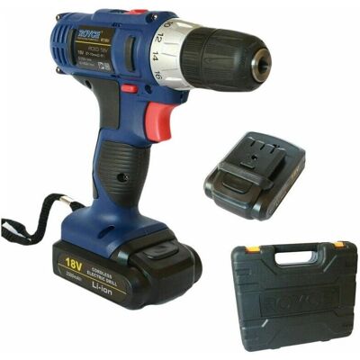 Trade Shop Traesio Trapano Senza Fili 18V - 2 Batterie - Valigia Trade Shop Traesio Trapano Senza Fili 18V - 2 Batterie - Valigia