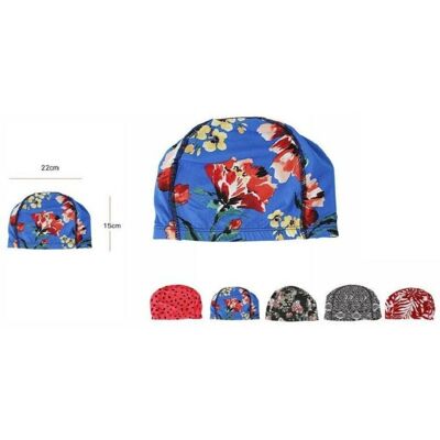 Trade Shop Traesio - Gorro de natación - Estampado floral - Para piscina y mar Trade Shop Traesio - Gorro de natación - Estampado floral - Para piscina y mar