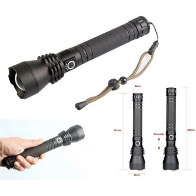 Trade Shop P50 Torcia LED Ricaricabile - 2000 Lumen, Fascio Regolabile Trade Shop P50 Torcia LED Ricaricabile - 2000 Lumen, Fascio Regolabile