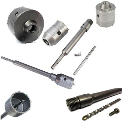 TRADE SHOP TRAESIO Trapano a nucleo per pareti - 30-130mm, SDS Plus, asta 35cm TRADE SHOP TRAESIO Trapano a nucleo per pareti - 30-130mm, SDS Plus, asta 35cm