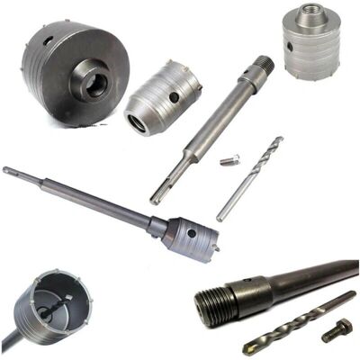 Trade Shop Traesio - Taladro de pared 30-130mm + eje SDS Plus 35cm Trade Shop Traesio - Taladro de pared 30-130mm + eje SDS Plus 35cm