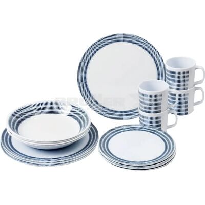 Brunner Bluebay Ensemble de vaisselle en mélamine - Camping 16 pcs Brunner Bluebay Ensemble de vaisselle en mélamine - Camping 16 pcs
